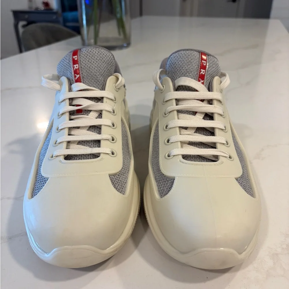 Prada Cream rubber Americas Cup sneakers US13 - Picture 4 of 10